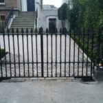Traditional gate and railings old style Dublin