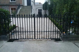 Traditional gate and railings old style Dublin