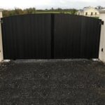 black gate - box iron frame with curved top