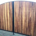 Modern Arched Cedar Wood Gate