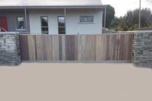 Wide Cedarwood T&G sliding gate