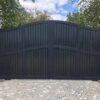 Gate #50 Steel framed gate infilled with iroko teak