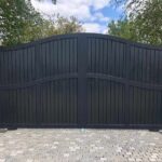 Gate #50 Steel framed gate infilled with iroko teak