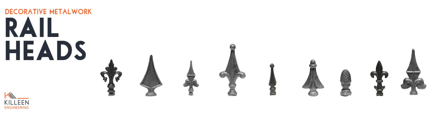 Rail heads for gates