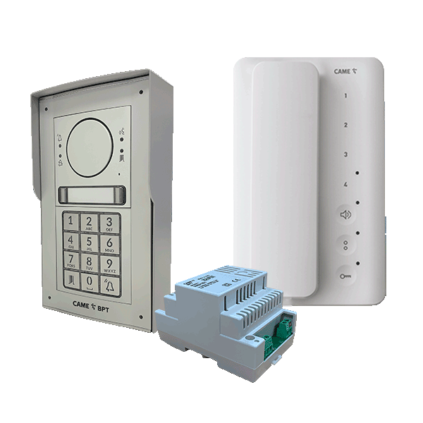Wired audio intercom with integrated keypad